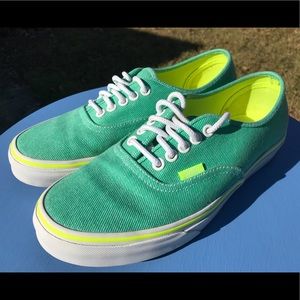 Authentic Vans Teal w/ Yellow Detail
